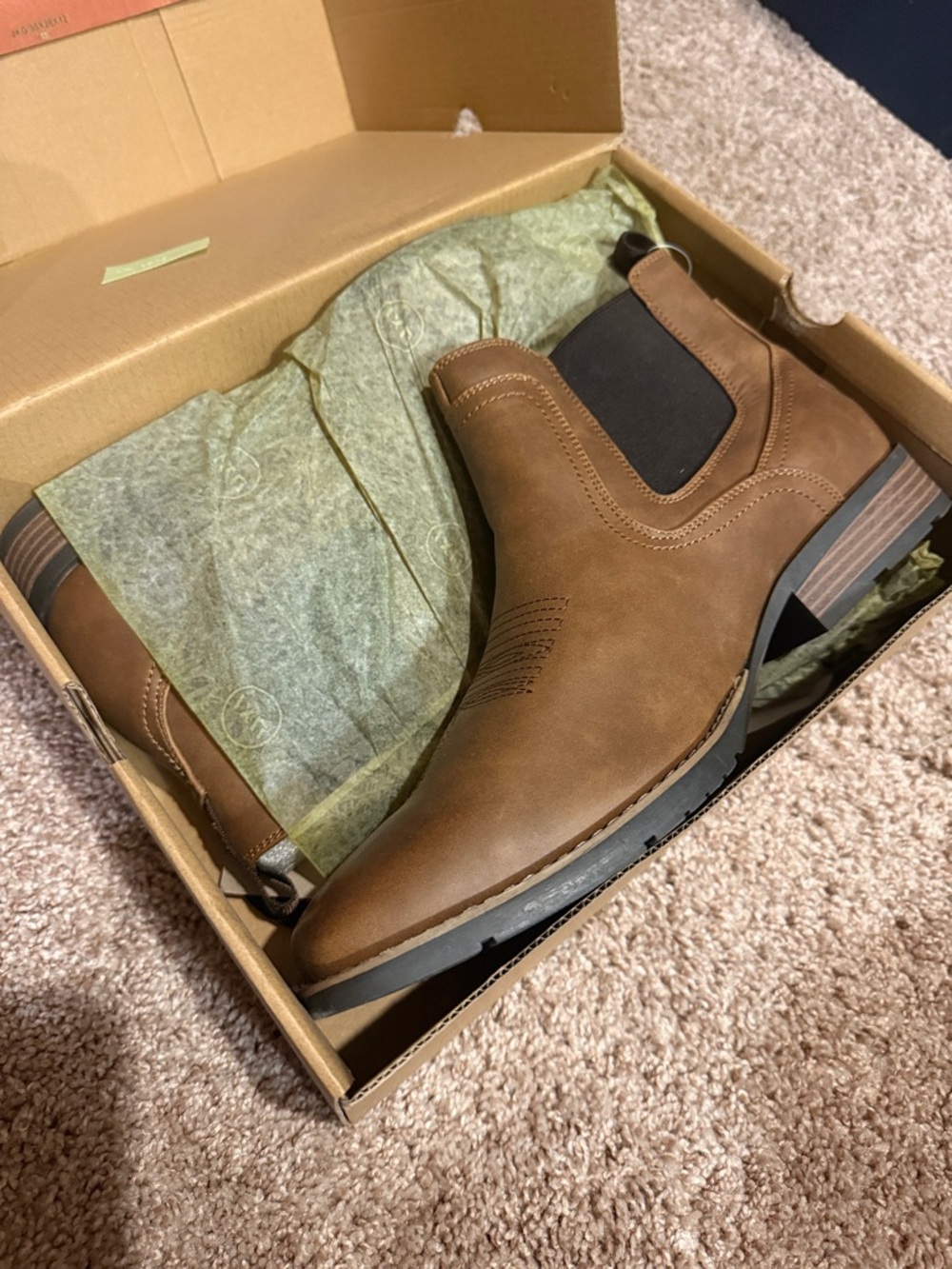 Men's Tan Chukka Chelsea Boots — Casual Slip-On Style